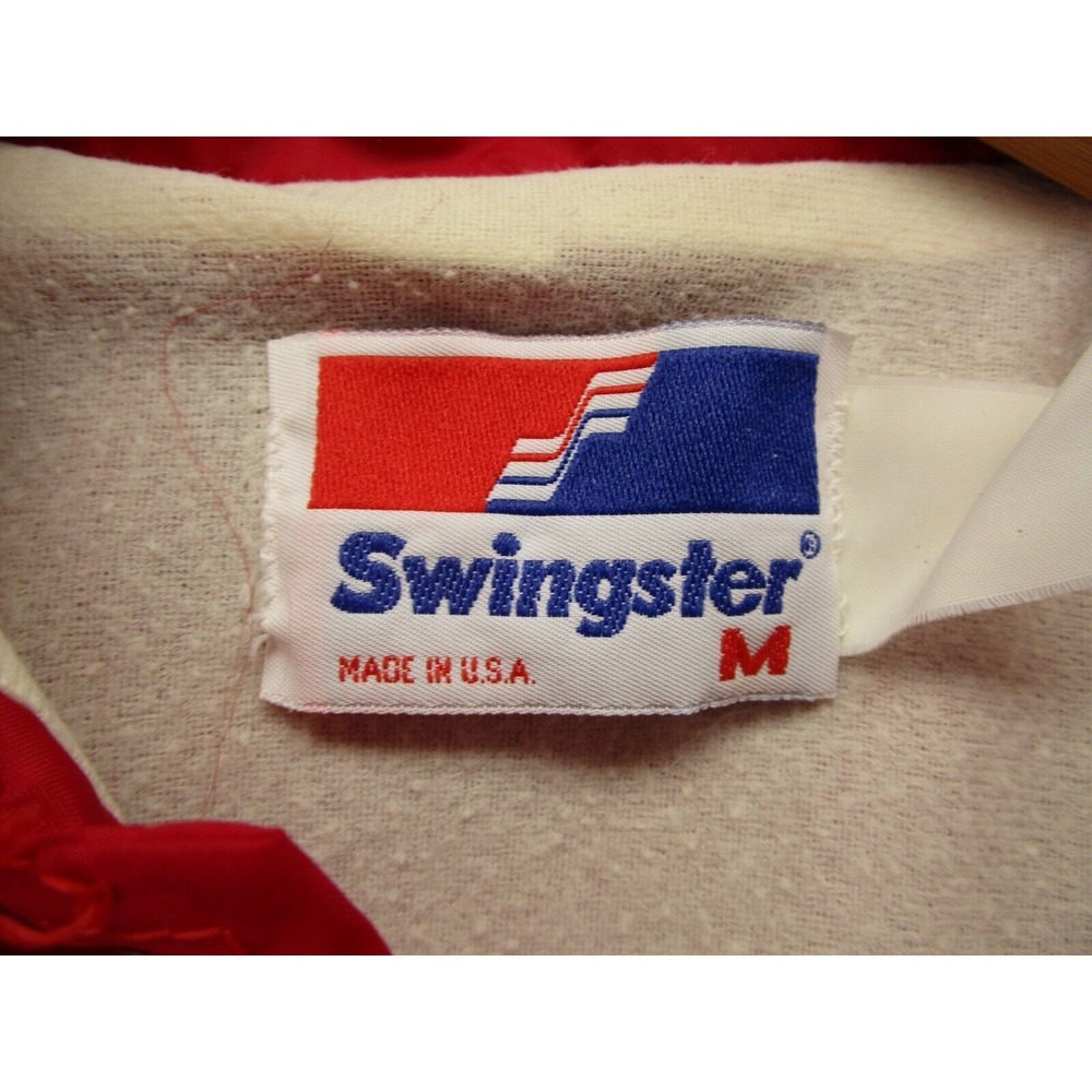 Vintage Swingster Jacket Adult Medium Made USA Red Woodland Hills Club VTG - Picture 7 of 12